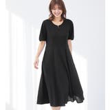 ブラック | タック袖Ａラインワンピース | alotta