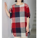 アカチェックケイ | ビックチェック柄ゆるチュニックブラウス | Viola e Viola