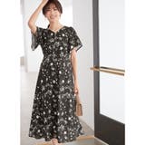 ブラック系 | 欲しいが詰まったひんやり花柄ワンピース | alotta