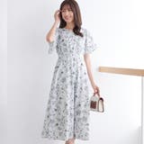 ブルー系 | 欲しいが詰まったひんやり花柄ワンピース | alotta