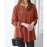 テラコッタ | なめらかポンチキーネックチュニック | Viola e Viola