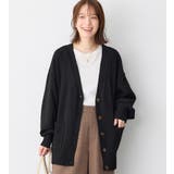 ブラック | 洗えるもちもちミドル丈ニットカーデ | Viola e Viola