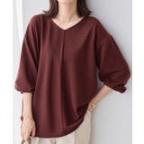 ボルドー | 細見えラインリップル切替トップス | Viola e Viola