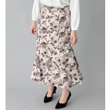 ブラック系花柄 | あったか裏地付花柄マーメイドスカート   | alotta