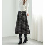 高見えツイードチェックフレアースカート | alotta | 詳細画像10 