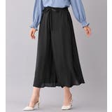 ブラック | あったか裏地付ふんわりワイドパンツ | alotta