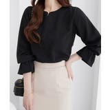 【裏起毛】キャンディースリーブハートネックブラウス | alotta | 詳細画像3 