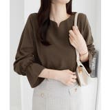 【裏起毛】キャンディースリーブハートネックブラウス | alotta | 詳細画像38 