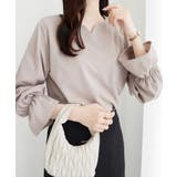 グレージュ | 【裏起毛】キャンディースリーブハートネックブラウス | alotta