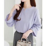 ライトブルー | 【裏起毛】キャンディースリーブハートネックブラウス | alotta