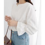 オフホワイト | 【裏起毛】キャンディースリーブハートネックブラウス | alotta