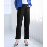 ブラック | あったか裏起毛カットジョーゼットスリムパンツ | alotta