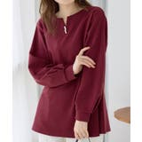 ワイン | フワぽかエンボス裏起毛チュニック | alotta