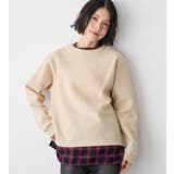 カフェオレ系 | ブークレ裏起毛レイヤード風プルオーバー | Viola e Viola