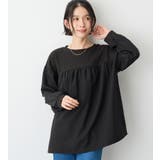 チャコール系 | アゼ編み風裏起毛異素材切替プルオーバー | Viola e Viola