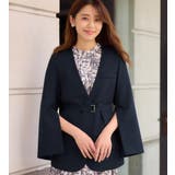 ネイビー | 袖ファスナー付ノーカラージャケット    | alotta