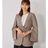 モカ | 袖ファスナー付ノーカラージャケット    | alotta