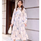 ニュアンス柄ボウタイ付ワンピース     | alotta | 詳細画像1 