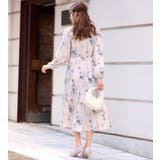 ニュアンス柄ボウタイ付ワンピース     | alotta | 詳細画像10 