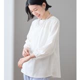 オフホワイト | らくキレイストレッチギャザーブラウス   | Viola e Viola