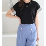 袖チュールデザイン綿混Ｔシャツ | alotta | 詳細画像37 