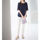 5分袖パール調ボタンTシャツ | alotta | 詳細画像5