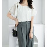 インナー付きフリル袖シフォンタックブラウス | alotta | 詳細画像9