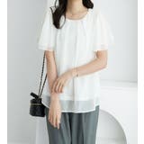 インナー付きフリル袖シフォンタックブラウス | alotta | 詳細画像10