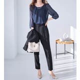 アクセ付シフォンタックブラウス７分袖 | alotta | 詳細画像9 