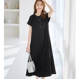 ブラック | フレンチスリーブフレアーワンピース | alotta