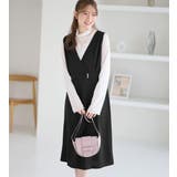 ブラック | カシュクールデザインジャンパースカート | alotta