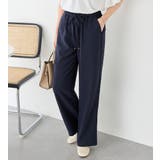 ネイビー | 麻調ゆるワイドパンツ | Viola e Viola