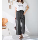 麻調素材ウエストリボンワイドパンツ | alotta | 詳細画像9 