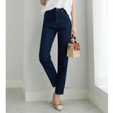 インディゴネイビー | すっきりスリムデニムパンツ | alotta