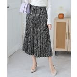 モノトーンチェック | プリントプリーツスカート | alotta