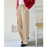 ライトベージュ | ウエストシャーリングとろみワイドパンツ | alotta