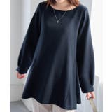 ネイビー | 細見え切替Ａラインチュニック | Viola e Viola