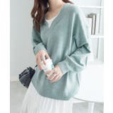 ブルー | 洗えるもちもち首回りすっきり見せVネッ | Viola e Viola