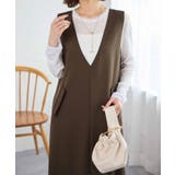 ブラウン | 細見え深Ｖジャンパースカート | Viola e Viola