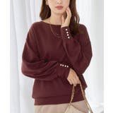 パール調ボタン柔らかカットソーゆるトップ | alotta | 詳細画像7