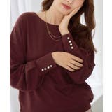 パール調ボタン柔らかカットソーゆるトップ | alotta | 詳細画像8