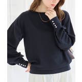 パール調ボタン柔らかカットソーゆるトップ | alotta | 詳細画像3