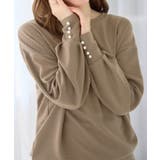 パール調ボタン柔らかカットソーゆるトップ | alotta | 詳細画像19