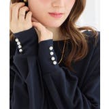 パール調ボタン柔らかカットソーゆるトップ | alotta | 詳細画像5