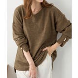 柔らかニットソー金ボタンゆるトップス | alotta | 詳細画像2