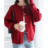 レッド | ゴールドボタンニットカーデ | Viola e Viola