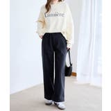 あったか裏起毛セミワイドパンツレギュラ | alotta | 詳細画像3 