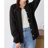 ブラック | パールボタンニットカーディガン ミドル  | alotta