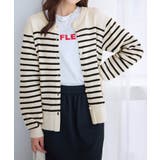 ボーダー | パールボタンニットカーディガン ミドル  | alotta