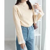 袖シアー切替ニットプルオーバー | alotta | 詳細画像10 